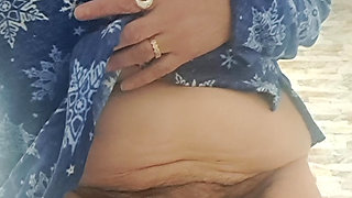 washing, the pussy with the hand to remove the dirt