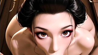 Hentai anime - A very rich blowjob of a busty woman