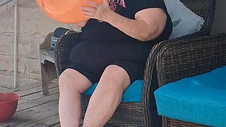 Big Beauty Nurse Vicki Has a Request to Blow up a Huge Balloon