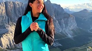 Hot housewife shows off fabulous tits and ass outdoors