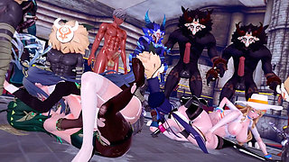 Genshin Impact - Team Sex Battle - Nod-krai Vs Fontaine - 3D Hentai Animations