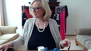 Big Boobed Blonde Masturbates With A Dildo In The Bathroom