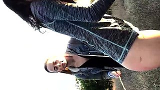 Busty amateur teen outdoor hardcore action with cum