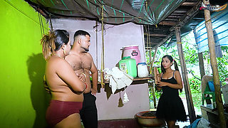 Indian 'emi' Agent Fucks a Stepmother and Stepdaughter Together Outside the House