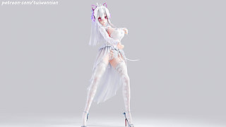 [mmd] Weak T-ara Bridal Erotic White Silk Wedding Dress