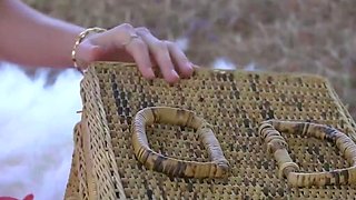 Petite freckled girl does public masturbation