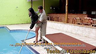 Hot Mistress Fucked with Pool Cleaner