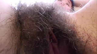 Vintage emo hairy girl gets a goopy mess