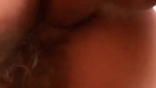 Mature MILF with Hairy Pussy Cumshot on Nice Tits by a Big Young Cock