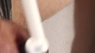 Toothbrush on my cock makes me cum