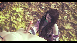 Demon Slayer Hentai - Nezuko Handjob and Anal - Japanese Asian Manga Anime Film Game Porn