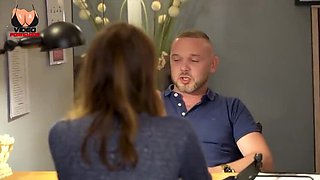 Boss Not Happy With My Work So I Suck His Dick And He Fucks Me On The Desk