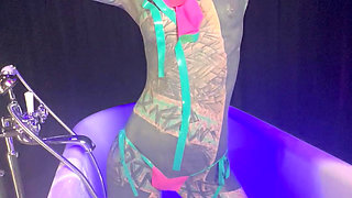 Bathtub Latex Tease + Solo Undress