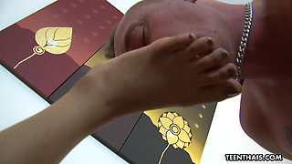 Bow Gets Her Feet All Over a Cock Before Fucking