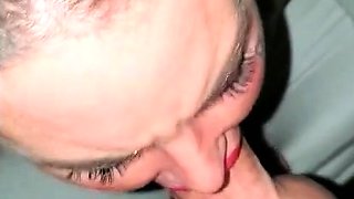 Mature brunette amateur giving a great POV blowjob