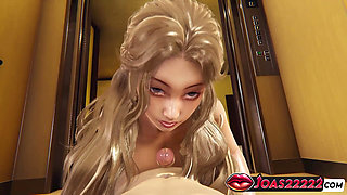 Captivating 3D Hentai Hatano Miwa with Nipple Clamps - Handjob and Cumshot Finale