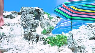 Energetic young nudist chicks secretly filmed having fun