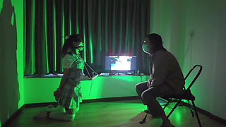 Hs021-an Asian Girl in School Uniform Was Disciplined