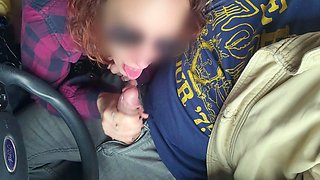 Playing with my toys and sucking dick in the car in public