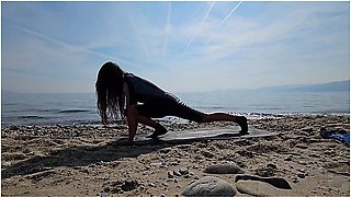 Hot Gaping Pussy Yoga Before Diving Pov Hot Hairy Wife On Public Beach
