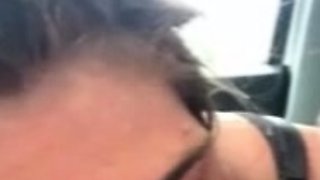 Hot Brunette Giving Blowjob in Car