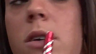 Sluts muff dive and use strap on cock to fuck twat in lesbian 3way