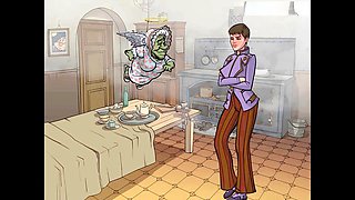 Natural big tits and a huge ass in a steamy 3D animation