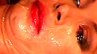 Blonde Tit Slut in MMF DP with Two Monster Cocks