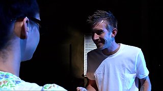 Busty bruntte babe is having fun with this fellow