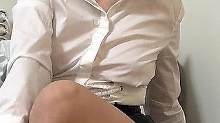 Office Secretary Dildo Riding and Tease
