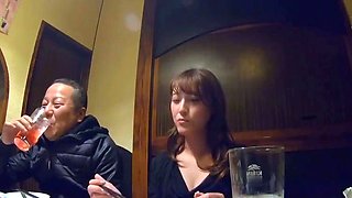 Young asian masseuse wanking an old guy