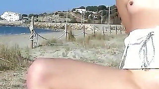 Teen Arahnea gets fucked by step dad on the beach during a discovery tour