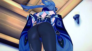 Keqing explores her gash in the luxurious tub house