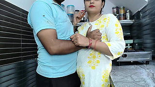 A very beautiful and sexy sister-in-law was cooking in the kitchen. Then her brother-in-law came and they had sex.