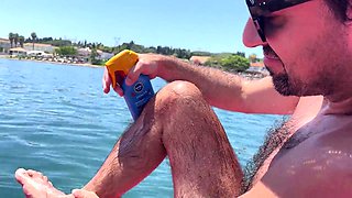 Earl Smile Flashes Big Cock on Wild Sea Pedal Boat