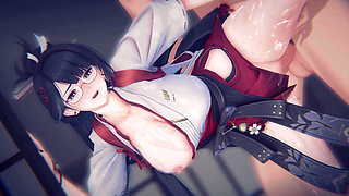 [wuthering Waves] - Gyokuro Serenity Shattered: Bound Elegant Resonator & POV Threesome DP (4k/60fps) ()