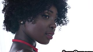 Ebony escort babe hairypussy fucked by her photographer