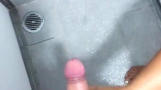 Sensual Red Nails Soapy Shower Handjob