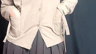 Female High College Student Masturbates After College