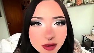 Cute curly brunette solo webcam masturbation