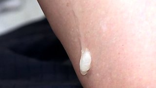 Jerking a big cock in close up