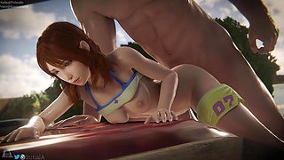 Final Fantasy girl big ass and big cock by InitialA animation with sound 3D Hentai Porn SFM Compilation
