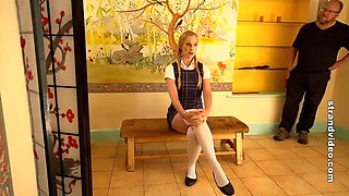 Hot European Teacher Spanks Naughty Student - Hard Bare Bottom Caning & Humiliation