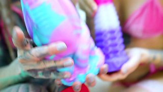 Soft GG Anal Toy Play - Big Dildo and Double Hole Fingering