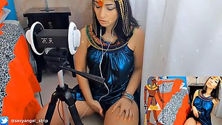 Brazilian Cosplayer Emanuelly Raquel as Clepatra Squirts Buckets in ASMR Masturbation Session